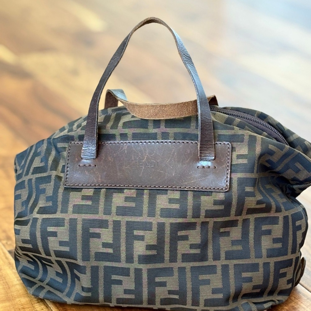 Fendi Brown and Black Zucca Tote